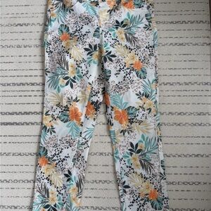 Tribal Floral Print Pants - Multicolor